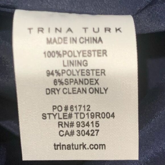 Trina Turk Wilderness Drapey Cape Sheath Dress Indigo Size 0 New - Picture 8 of 9